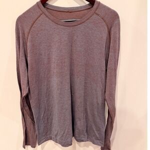 Lululemon Metal Vent Tech Long Sleeve Shirt Mens Large Rust Orange Blue Heather